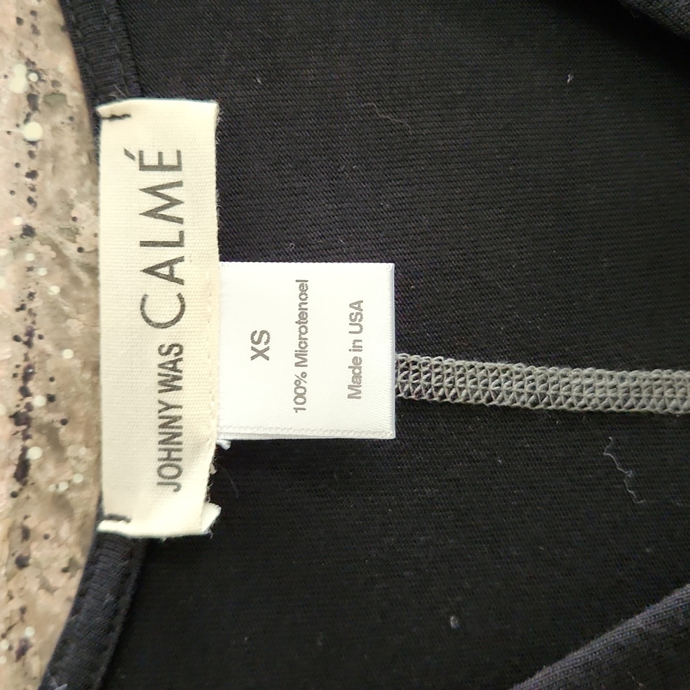 Johnny Was 'CALME' Black V neck Tunic XS - Picture 2 of 8